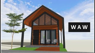 COOL TINY HOUSE DESIGN 12x24 FEET  4X8 METERS [upl. by Aicnerolf]