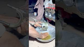 Six cylinder diesel engine piston fittings  truck piston installation shortsfeed shorts [upl. by Accire]