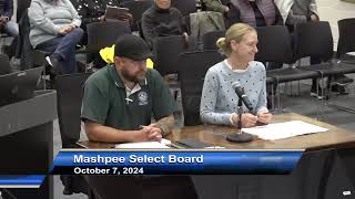 Mashpee Select Board  10072024 [upl. by Kramlich]