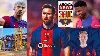 🚨OFFICIAL✅Barcelona News ft de Jong Ansu Fati Ronald Araujo Camp Nou update amp Lionel Messi [upl. by Halfon]