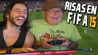 ¡¡JUGANDO AL FIFA 15 CON MI PADRE  Primera vez que usa un mando en su vida [upl. by Ushijima]