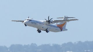 Aerlink ATR 72500 VHFVI Takeoff At Brisbane Airport [upl. by Annekim]