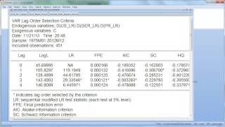 Estimating a VARp in EVIEWS [upl. by Aninad]