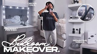 ROOM MAKEOVER  room tour moving vlog decor haul painting walls pinterest inspired [upl. by Yaj420]