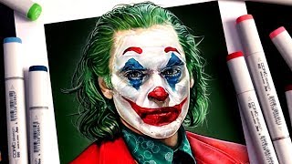 Drawing JOKER with Copic Markers  Joaquin Phoenix [upl. by Rebecka]