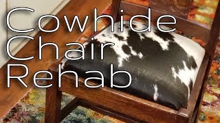 Cowhide Chair Rehab reupholstery [upl. by Tolmach]