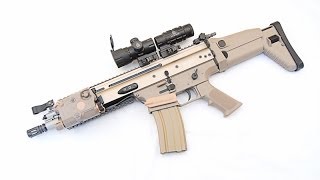 WE SCARL GBBR Airsoft Rifle Review and Shooting Test TAN Version [upl. by Aryaz]