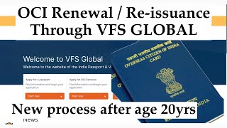 New RENEW OCI through VFS Global  Latest OCI Renewal Process [upl. by Dorison865]