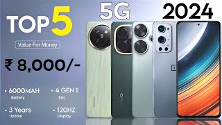 TOP 5 BEST PHONE UNDER 8000 in 2024  best processor phone under 8000 [upl. by Brittney]