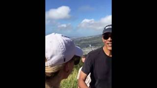 President Barack Obama surprises hikers on Koko Head Stairs of Doom [upl. by Llertnauq]