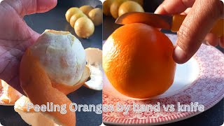 Peeling Orange with knife and by hand ASMR [upl. by Ecirum]