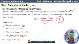 Water treatment  ion exchange process  Engineering chemistry  Deionization process [upl. by Ammann297]