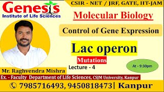 Lac Operon  Lecture4  CSIR NETJRF  Life science [upl. by Irmina]