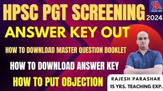 HPSC PGT ENGLISH24 ANSWER KEY OUT I HOW TO DOWNLOAD MASTER QUESTION BOOKLET I HOW TO PUT OBJECTION [upl. by Thynne931]