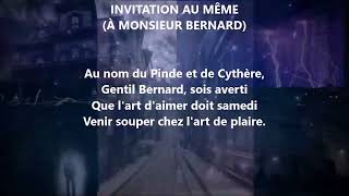 Invitation à M Bernard  Voltaire lu par Yvon Jean [upl. by Aniad]