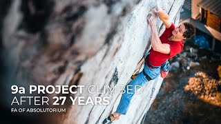 9a Project Climbed After 27 Years  Absolutorium 9a FA  Adam Ondra [upl. by Yellac79]