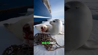 This lovely seals child was found injured🦦😥 shorts [upl. by Yebba519]