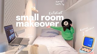 EXTREME small room makeover 🪴 standing desk storage organization amp tips [upl. by Nyllek]