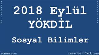 2018 Eylül YÖKDİL  Sosyal Bil  Part 01 Vocabulary [upl. by Skylar]