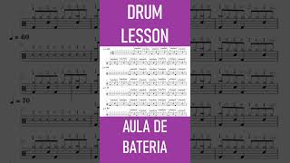 Aula de Bateria Levada 4 com 2 Crashes drumlesson drumlessons drum drums drummer [upl. by Dahsra]