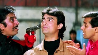 Andaz Apna Apna Comedy Scene  Aamir Khan makes fun of Crime Master Gogo [upl. by Zonnya]