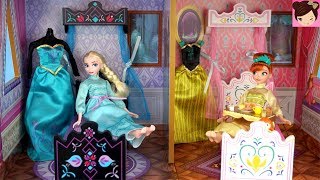 Elsa amp Anna Princess Bedroom Holiday Morning Routine  Frozen Arendelle Castle Doll House [upl. by Euridice]