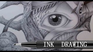 Drawing a Surreal robotic artwork [upl. by Schober]