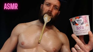 ASMR  Yogurt Eating Sounds With Spoon Licking  ASMR Mouth Sounds [upl. by Adnanref]