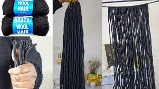 HOW TO MAKE CROCHET FAUX LOCS  USING BRAZILIAN WOOL [upl. by Nnaytsirk]