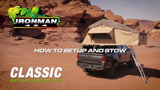 How To Setup and Stow Your Classic Softshell Rooftop Tent  Ironman 4x4 [upl. by Attenod]