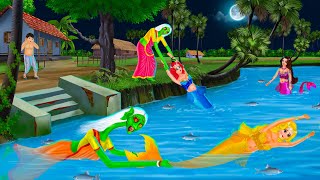 পুকুরে ডাইনি জলপরীকে ধরতে গিয়ে  Jalpari O Bhuter Cartoon  Manimala Jalpari Bengali Moral Stories [upl. by Aon]