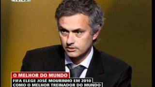 José Mourinho fala em português ao receber o prémio de Melhor Treinador de 2010 [upl. by Hsirap]