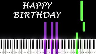 Happy Birthday  SLOW BEGINNER PIANO TUTORIAL  SHEET MUSIC by Andantino 4K [upl. by Dasha989]