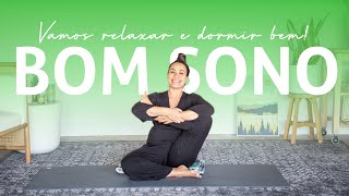 Yoga simples para relaxar e ter um bom sono  dormir bem  15 Min  Pri Leite [upl. by Llenahs]