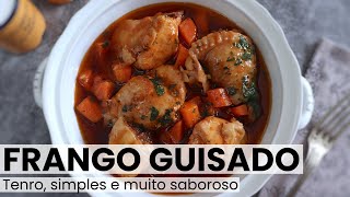 Como fazer Frango guisado simples  Food From Portugal [upl. by Nellad]