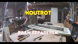 Timmertip 773 Raam houtrot repareren in de werkplaats [upl. by Eirot]