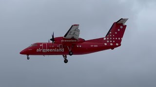 Nuuk Airport 06042024 Landing OYGRK Dash 8200 GRL1511 from Kangerlussuaq [upl. by Lajib]