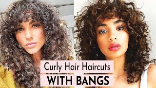 Best Curly Hair Haircuts With Bangs [upl. by Darnok]