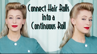 Continuous Roll 1940s Vintage Hairstyle Tutorial using Victory Rolls [upl. by Leigh413]