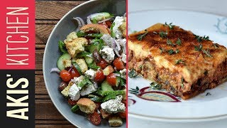 Authentic Greek Moussaka amp Greek Salad  Akis Petretzikis [upl. by Averill]