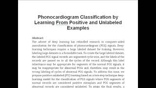 Phonocardiogram Classification by Learning From Positive and Unlabeled Examples [upl. by Giefer]