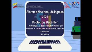 Cómo realizar el registro en el Sistema Nacional de Ingreso OPSU si ya soy Bachiller [upl. by Ocirema]