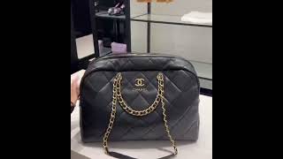 샤넬 CHANEL MAXI BOWLING BAG Calfskin amp GoldTone Metal Black Ref AS4765 B15836 94305wwwroseluxcom [upl. by Jannelle]