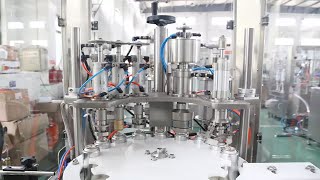 Automatic aerosol cans filling sealing crimping line [upl. by Acirat]