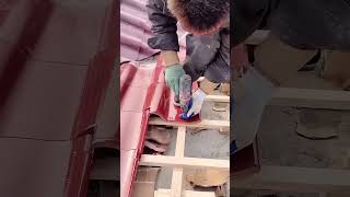 Roof red glazedtile installation process [upl. by Rie469]