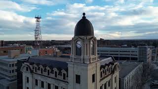 Birds Eye View of Downtown Lethbridge Alberta Canada  Drone Flights around the City of YQL  UHD [upl. by Dickenson]