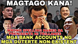 NABUKING SI TRILLANES NI VP SARA WRONG SPELLING MGA PANGALAN SA BANK STATEMENT [upl. by Arraic]