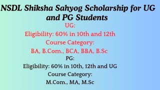 NSDL scholarship for UG and PG Students [upl. by Miller]