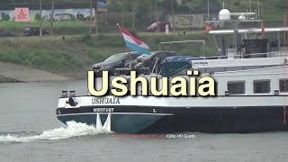 USHUAÏA ENI 02329107 Inland Freighter Frachtschiff Vrachtschip  Binnenschiffe auf dem Rhein [upl. by Nadabb]