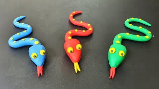 Snake clay modelling for kids Clay Snake fish making How to make Snake clay [upl. by Negem]